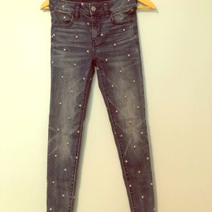 American Eagle Star Embroidered Jeans